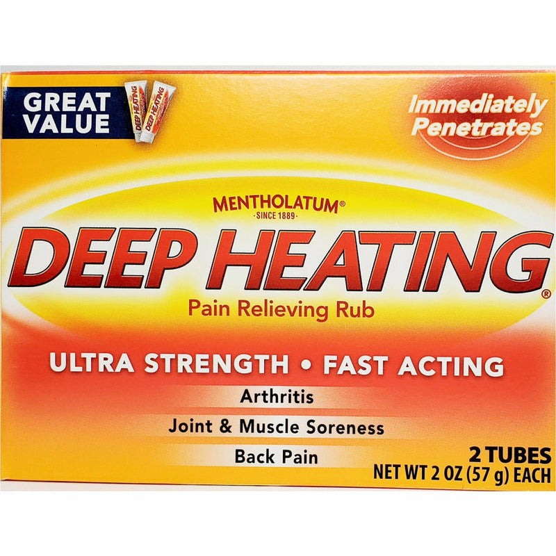 Mentholatum Deep Heating Pain Relieving Rub, 2 Tubes Each (1 or 3 Pack) - Main product image