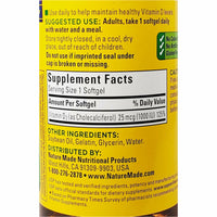 Nature Made Vitamin D3, 1000 IU (25 mcg) 100 Softgels (Immune Support) - Image 2