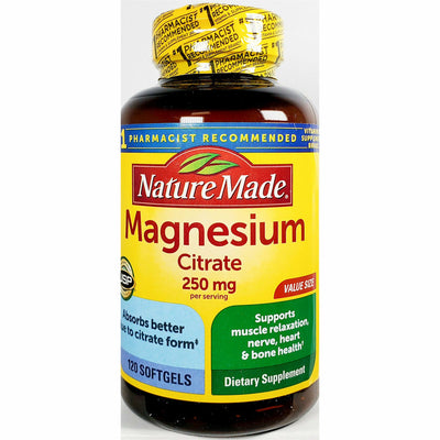 Magnesium Citrate 250 mg, 120 Softgels by Nature Made