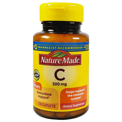 Vitamin C with Rose Hips 500 mg, 130 Caplets by Nature Made