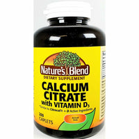 Calcium Citrate 630 mg with Vitamin D3, 200 Caplets by Natures Blend - Image 1