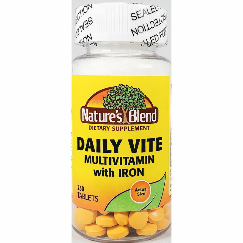 Multivitamin with Iron (Daily Vite) 250 Tablets by Nature's Blend - Main product image