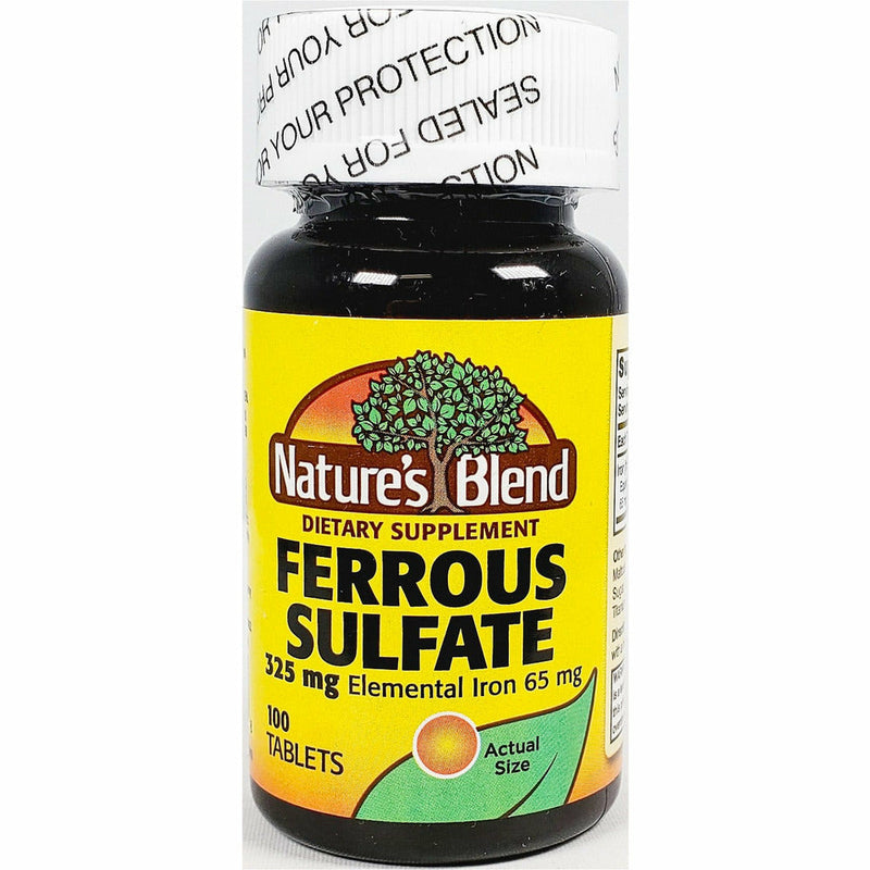Ferrous Sulfate 325 mg 100 Tablets by Nature's Blend - Main product image