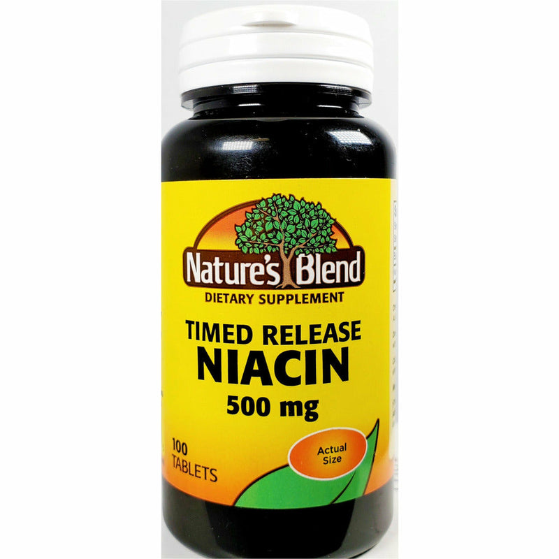 Niacin 500 mg (Timed Release), 100 Tablets by Nature's Blend - Main product image