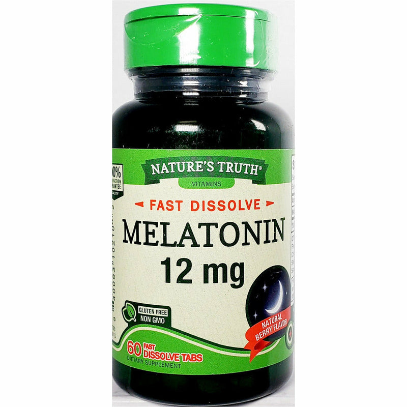 Melatonin 12 mg 60 Fast Dissolve Tabs, by Natures Truth - Main product image