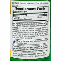 Potassium 99 mg 100 Caplets by Natures Bounty - Image 2