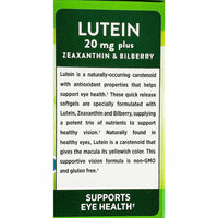 Lutein 20 mg plus Zeaxanthin & Bilberry 39 Softgels by Nature's Truth - Image 3