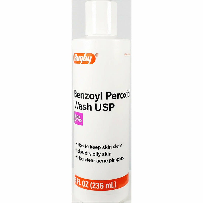 Benzoyl Peroxide Wash USP 5%, 8 oz Bottle by Rugby - Main product image