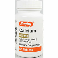 Calcium 600 mg with D3 (200 IU) 60 Tablets Each (1 or 3 Pack) by Rugby - Image 1