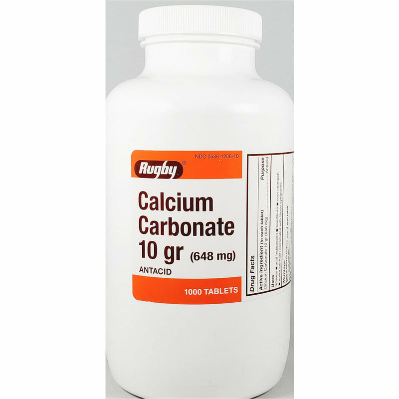 Calcium Carbonate 10 gr, 1000 Tablets by Rugby - Main product image