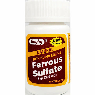 Ferrous Sulfate 325 mg 100 Tablets by Rugby