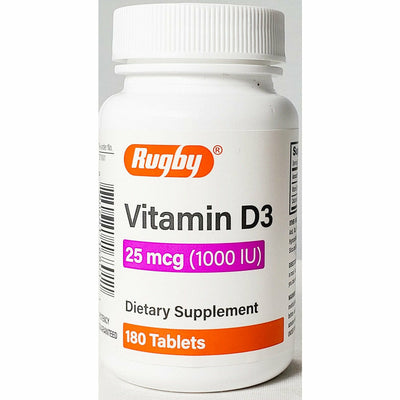 Vitamin D3, 25 mcg (1000 IU) 180 tablets by Rugby