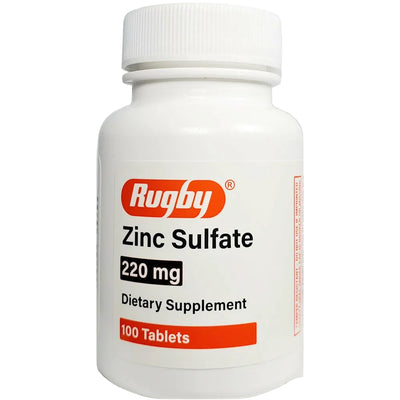 Zinc Sulfate 220 mg 100 Tablets by Rugby