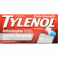 Tylenol Extra Strength 500 mg Each, 100 Rapid Release Gelcaps - Image 1