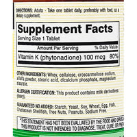 Vitamin K 100 mcg 100 Tablets by Mason Natural - Image 2