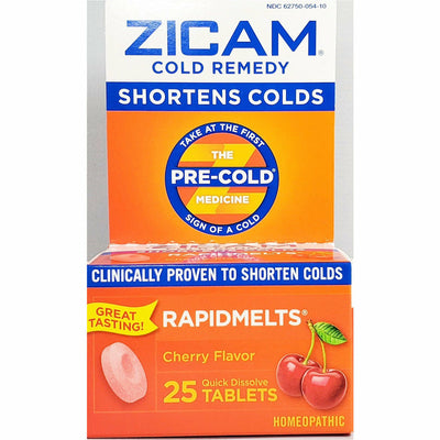 Zicam Cold Remedy Rapidmelts, 25 Quick Dissolve Tablets (Cherry Flavor)