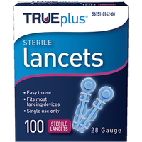 Sterile Lancets 28 Gauge 100 Count by True Plus - Image 1