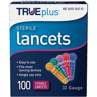 True Plus Sterile Lancets 33 Gauge, 100 Count - Image 1